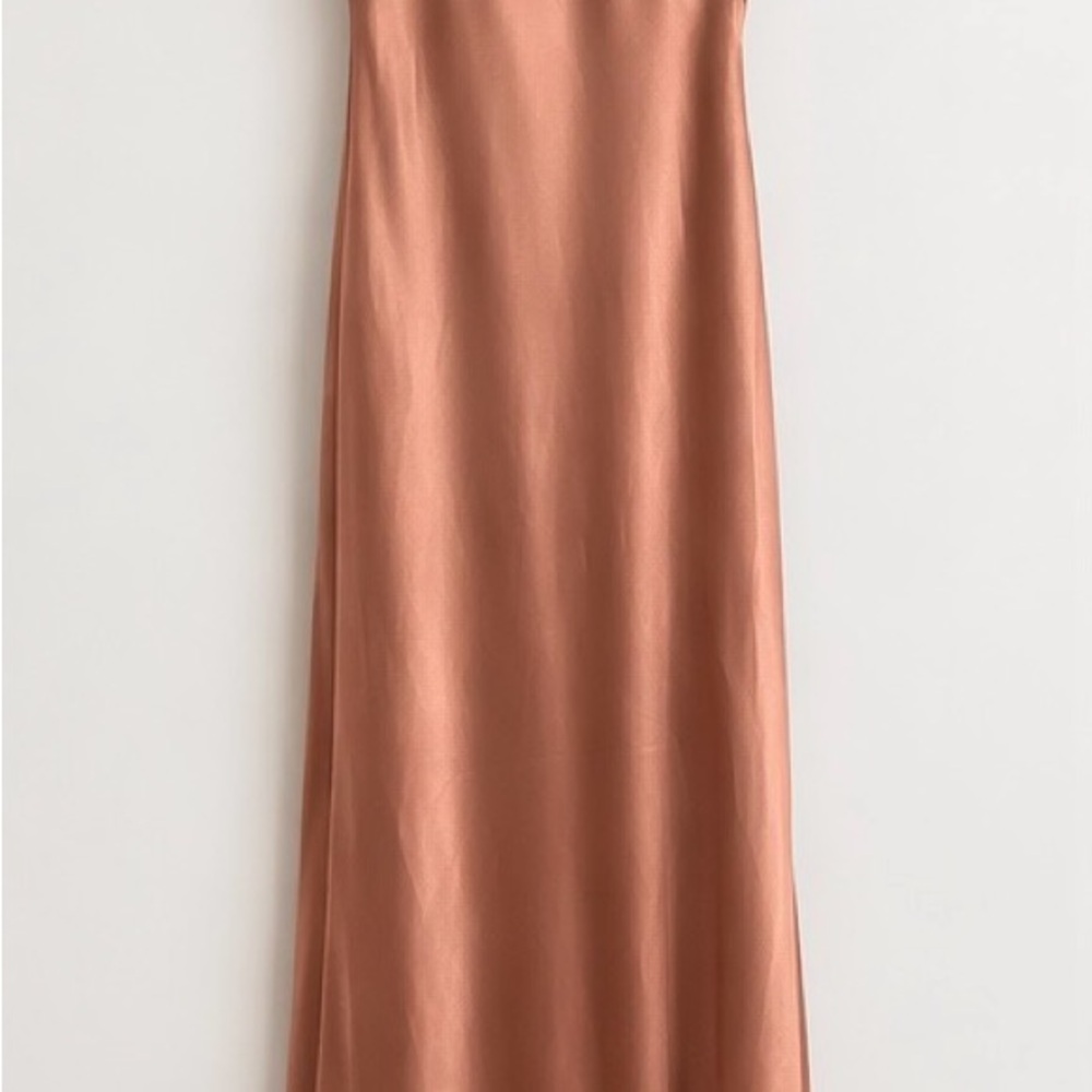Revelry Copper Satin Maxi Dress